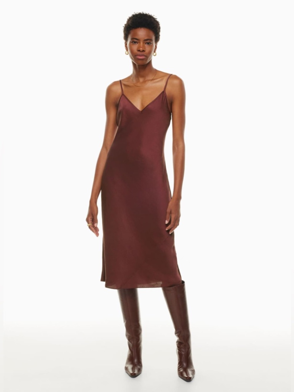 Aritzia Wilfred Only Slip Satin Midi Dress Women’s size XL